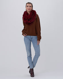 Knit Rex Rabbit Infinity Scarf | Women | Wine