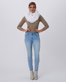 Knit Rex Rabbit Infinity Scarf | Women | Bleached White