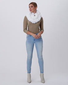 Knit Rex Rabbit Infinity Scarf | Women | Bleached White