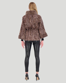 Lamb Jacket With Mink Stand Collar | Women | Quincy