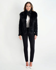 Lamb Sections Jacket With Fox Trim | Women | Black