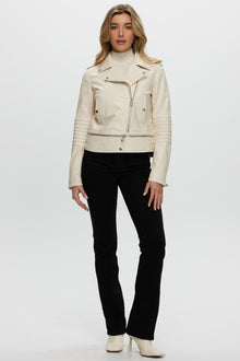 Leather Jacket | Women | Ivory