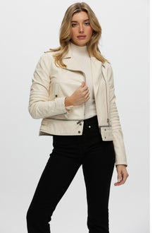 Leather Jacket | Women | Ivory