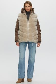 Loro Piana Cashmere Quilted Down Parka With Detachable Select Cashmere Goat Vest (2 Pcs) | Women | Brown x Light Beige