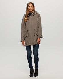 Loro Piana Cashmere & Wool Parka With Merino Shearling Lamb Hood Trim | Women | Light Brown x Beige