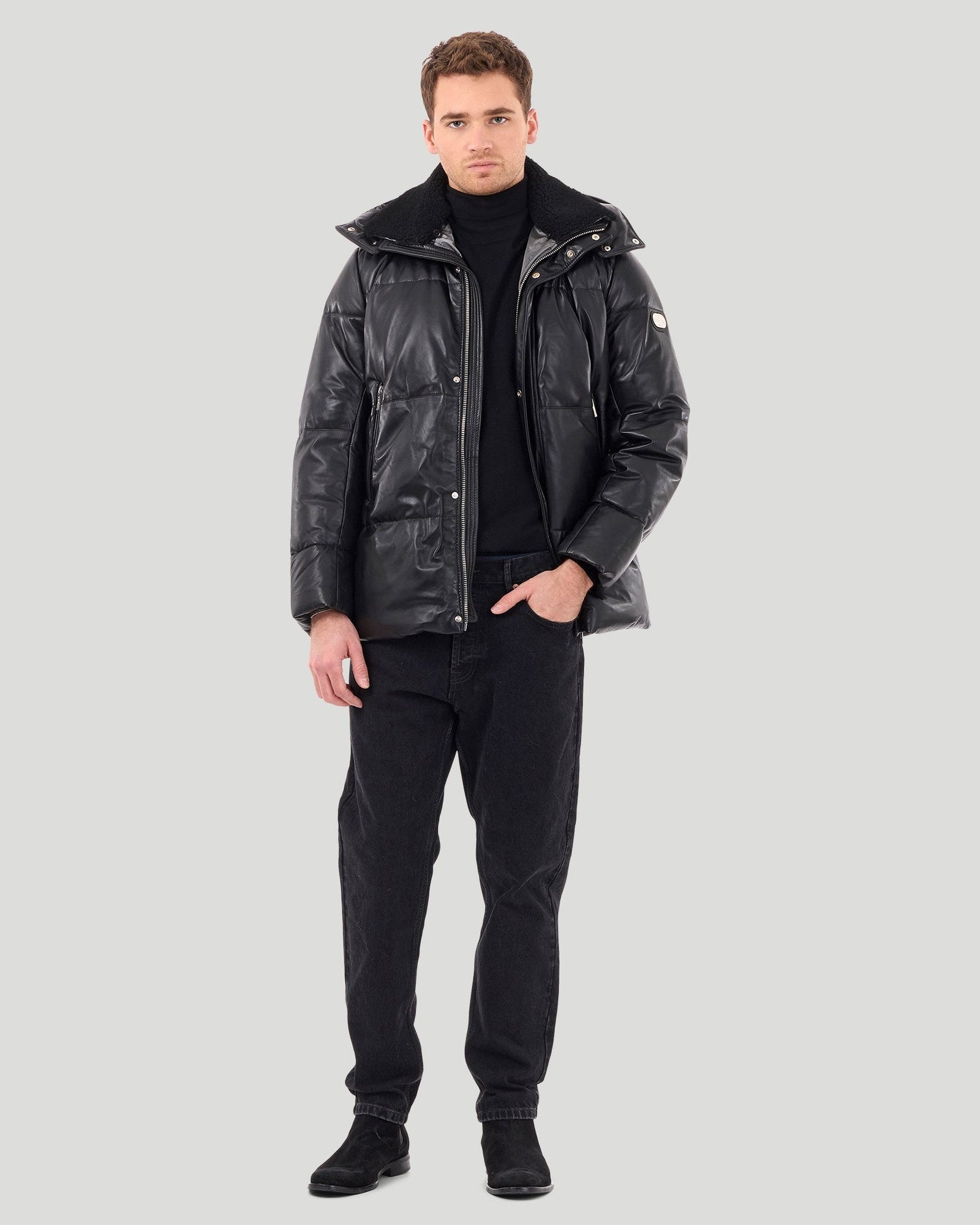 Après-Ski Parka With Detachable Select Shearling Lamb Collar | Men | Black x Black (V2)