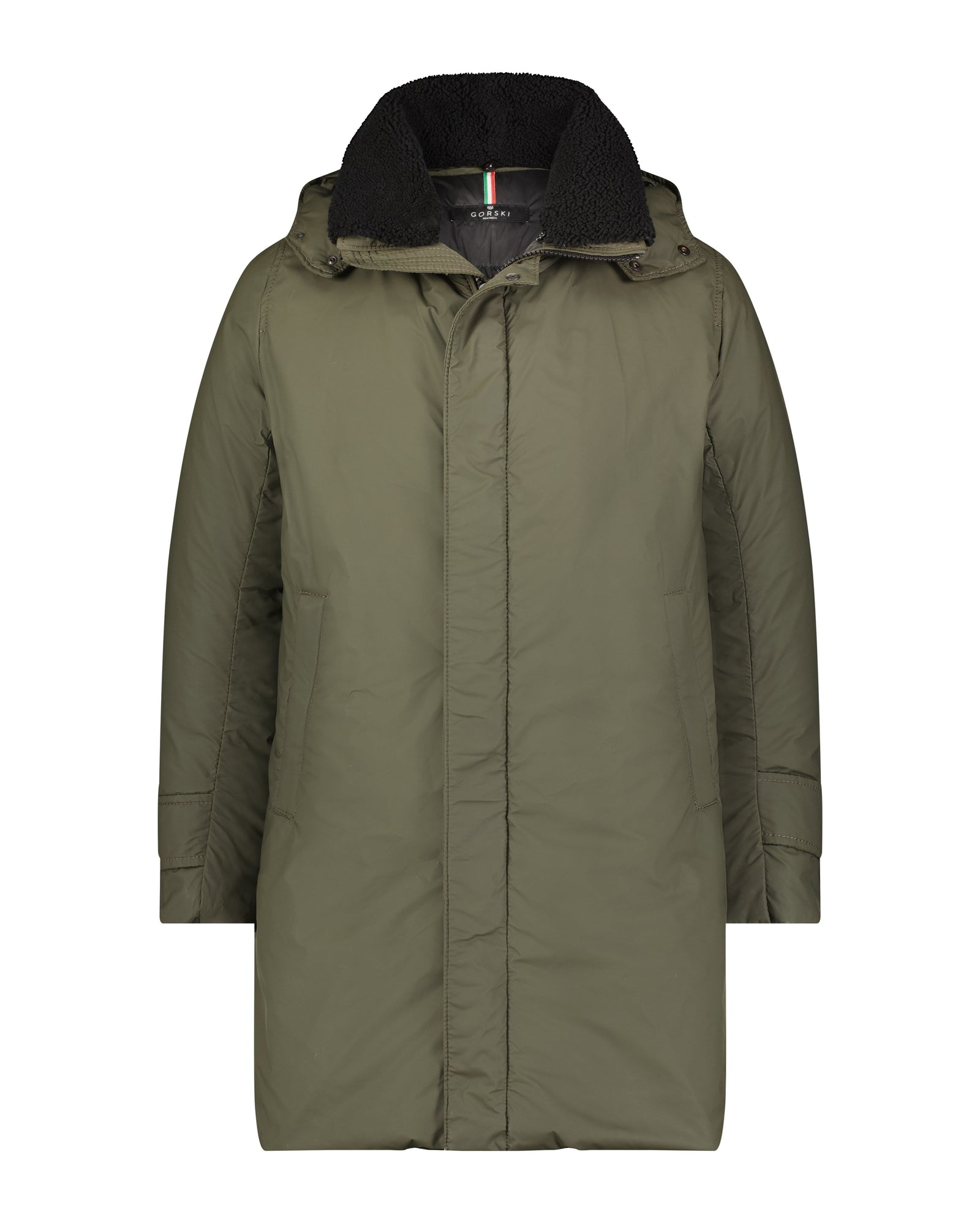 Après-Ski Parka With Detachable Shearling Lamb Trim | Men | Dark Green x Black