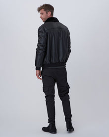 Select Shearling Lamb Bomber Jacket | Men | Black