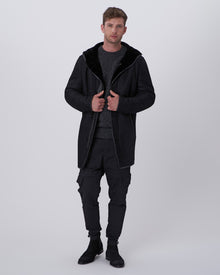 Select Shearling Lamb Parka | Men | Black Pattern