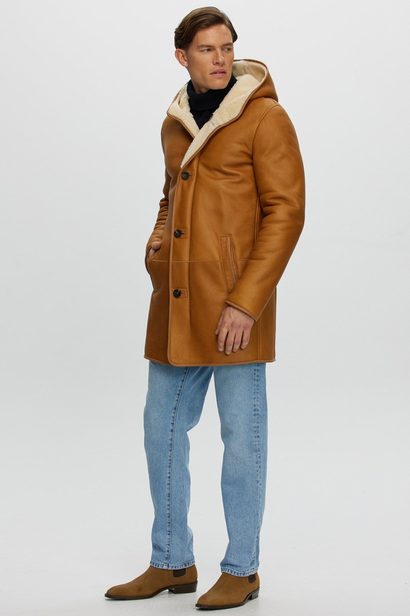 Shearling Lamb Parka | Men | Cognac