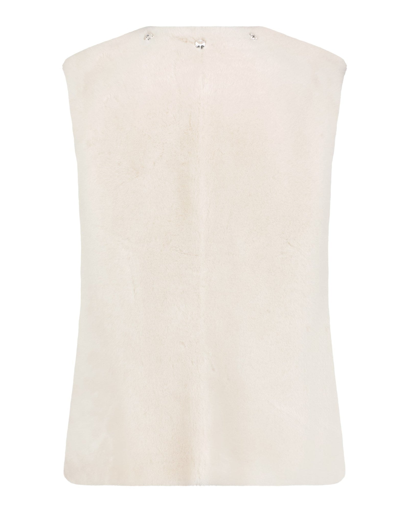 Merino Shearling Lamb Vest With Embellishment | Women | White x Black