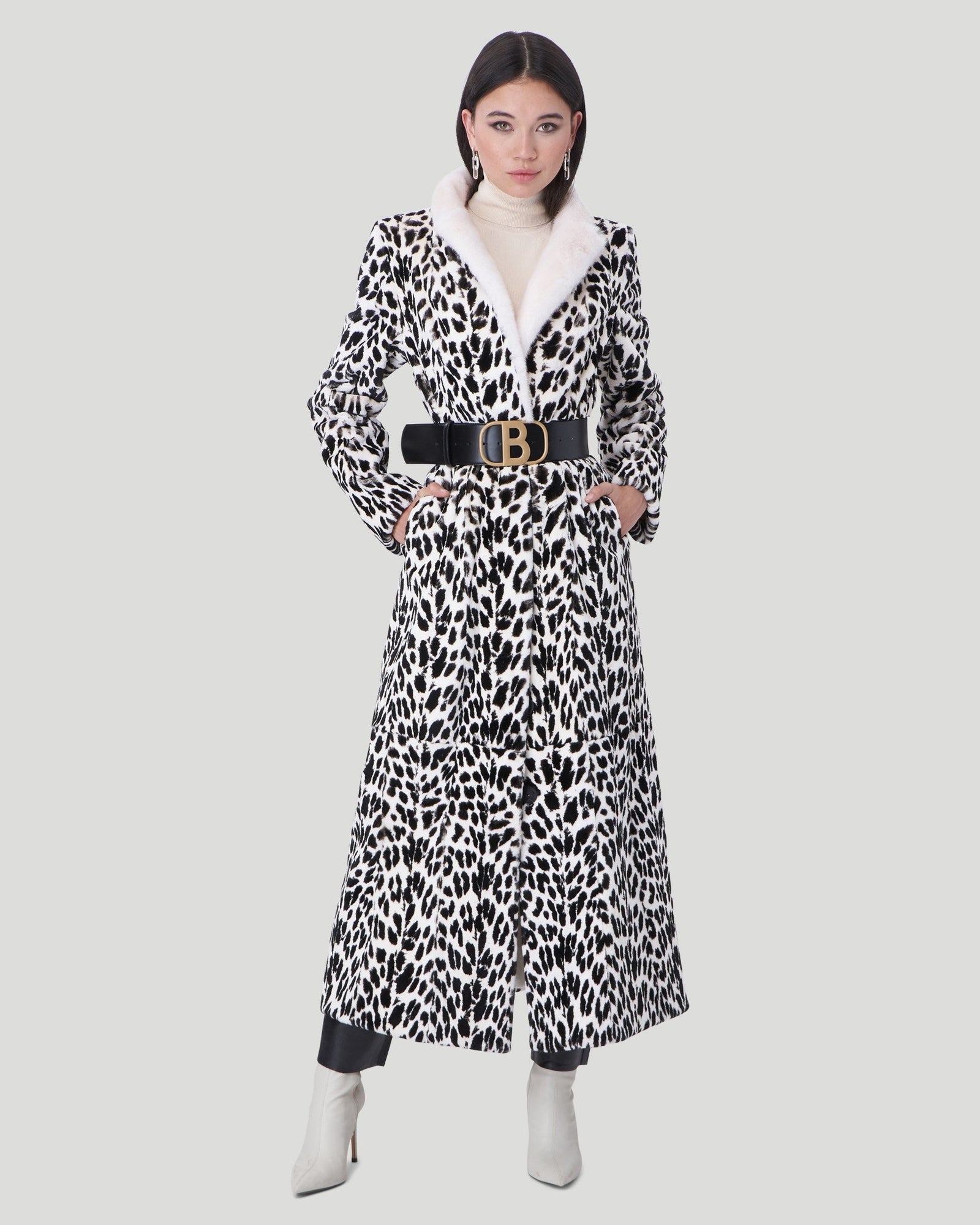 Mink Coat | Women | Crystal Beige Leopard Print