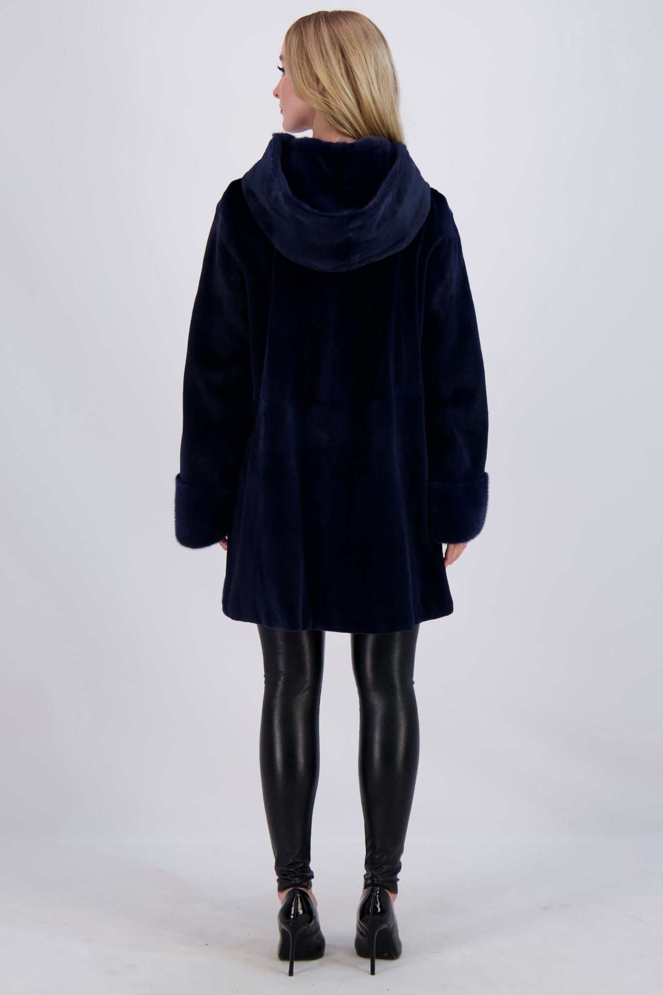 Mink Hooded Jacket | Women | Admiral Blue