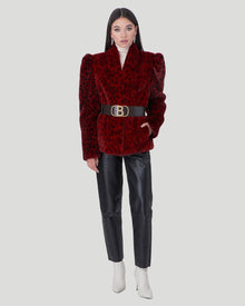 Mink Jacket | Women | Red Leopard Print