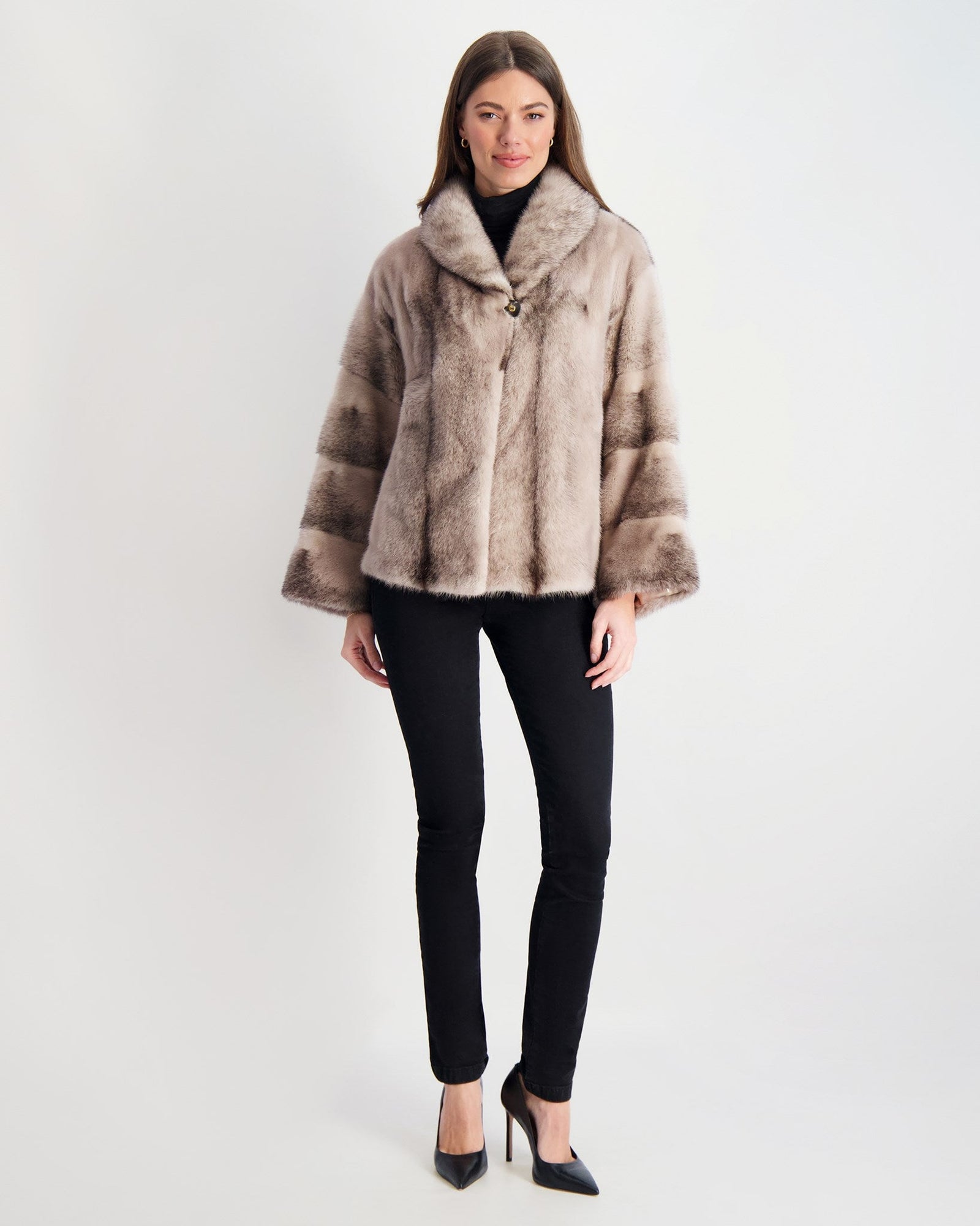 Mink Jacket | Women | Beige Cross (V1)