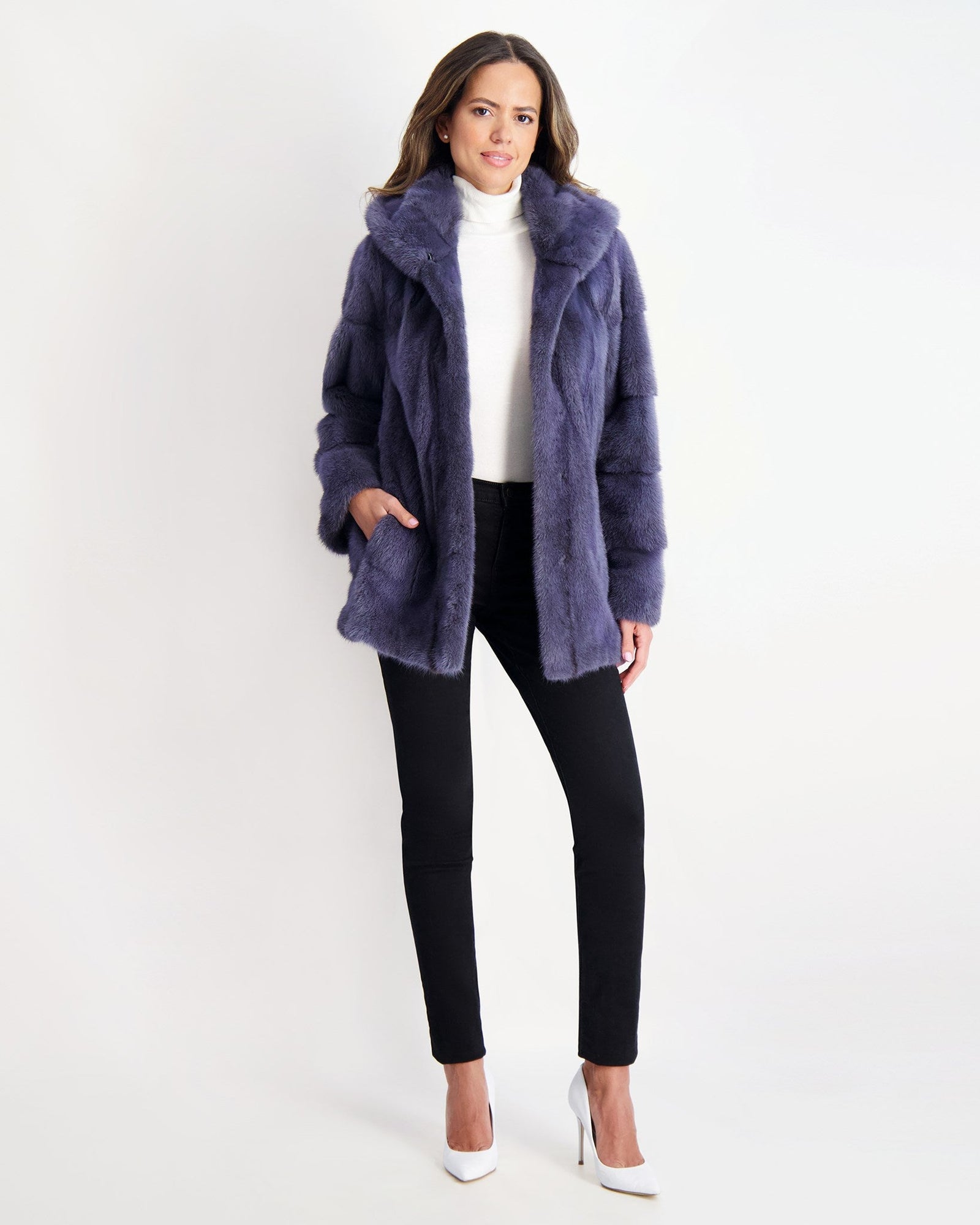 Mink Parka | Women | Blue Gray Cross