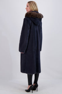 Mink Parka With Sable Trim | Women | Night Sky