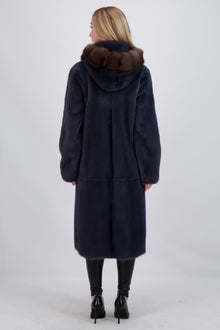 Mink Parka With Sable Trim | Women | Night Sky