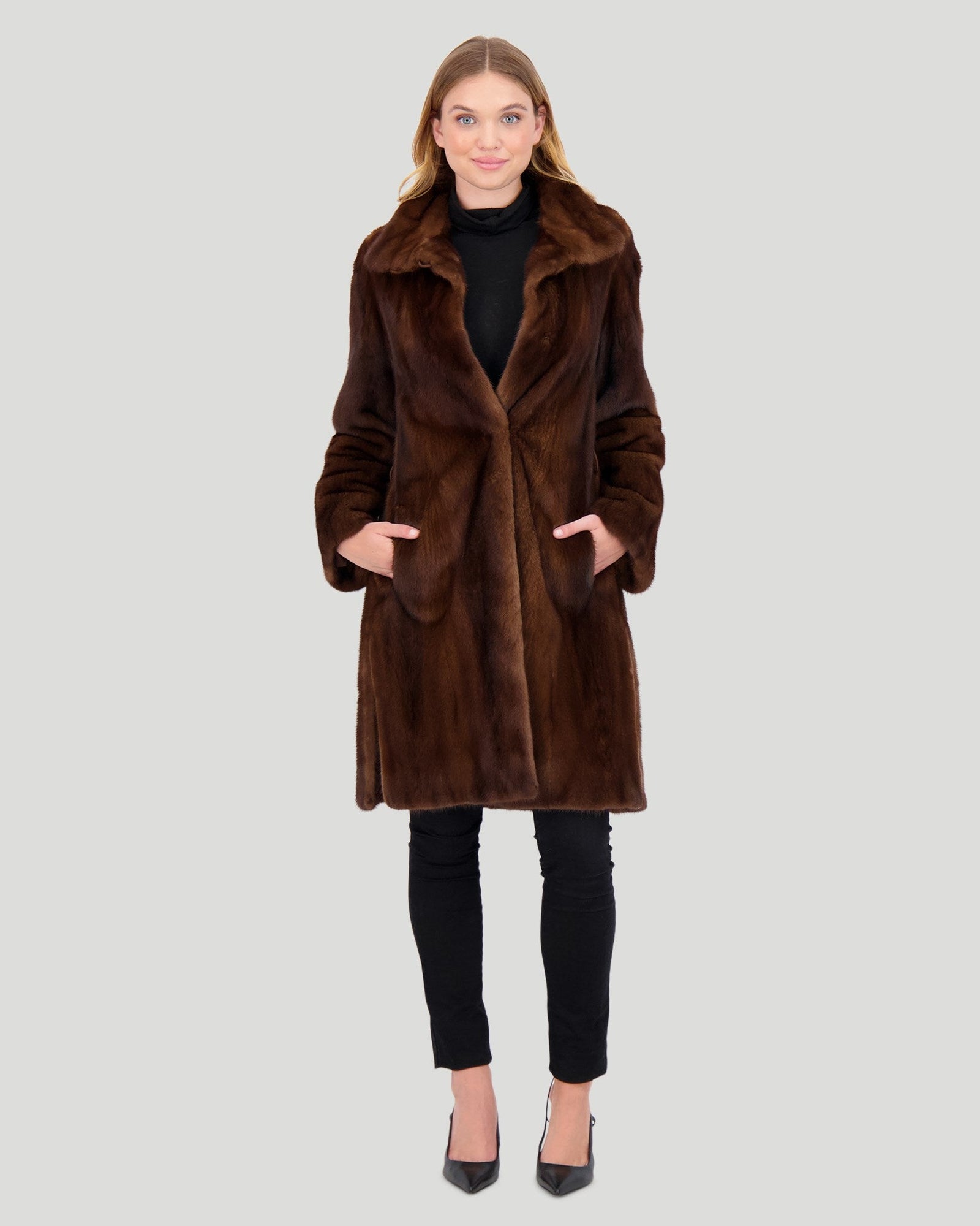 Mink Short Coat | Women | Scanbrown (V4)