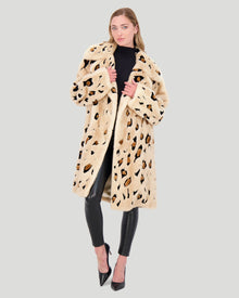 Mink Short Coat With Cheeta Print Intarsia | Women | Palomino