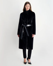 Mink Short Coat With Leather Belt | Women | Blackglama