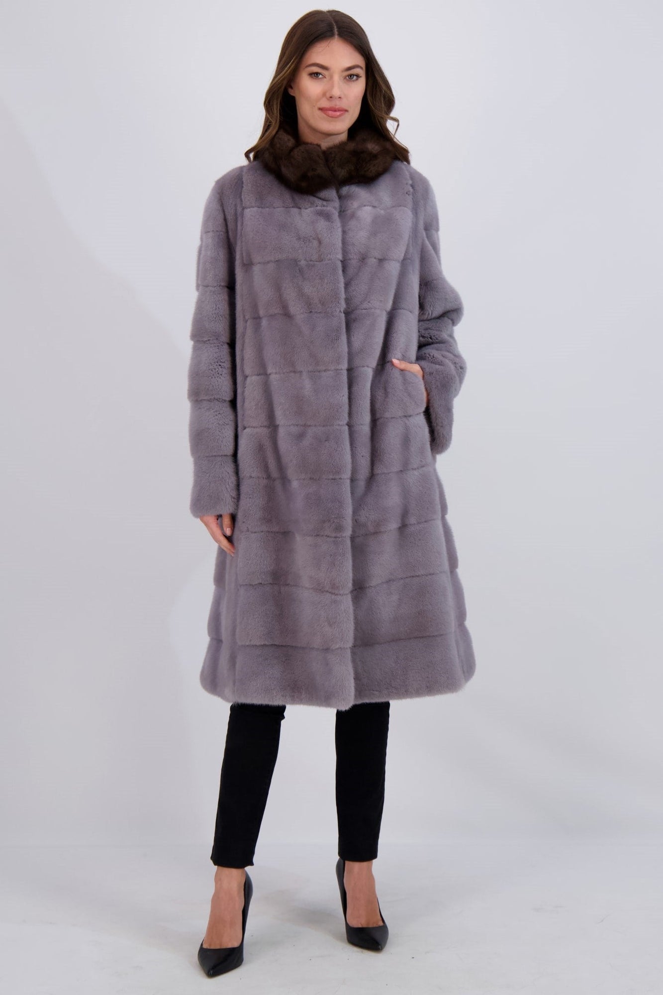 Mink Short Coat With Sable | Women | Gull