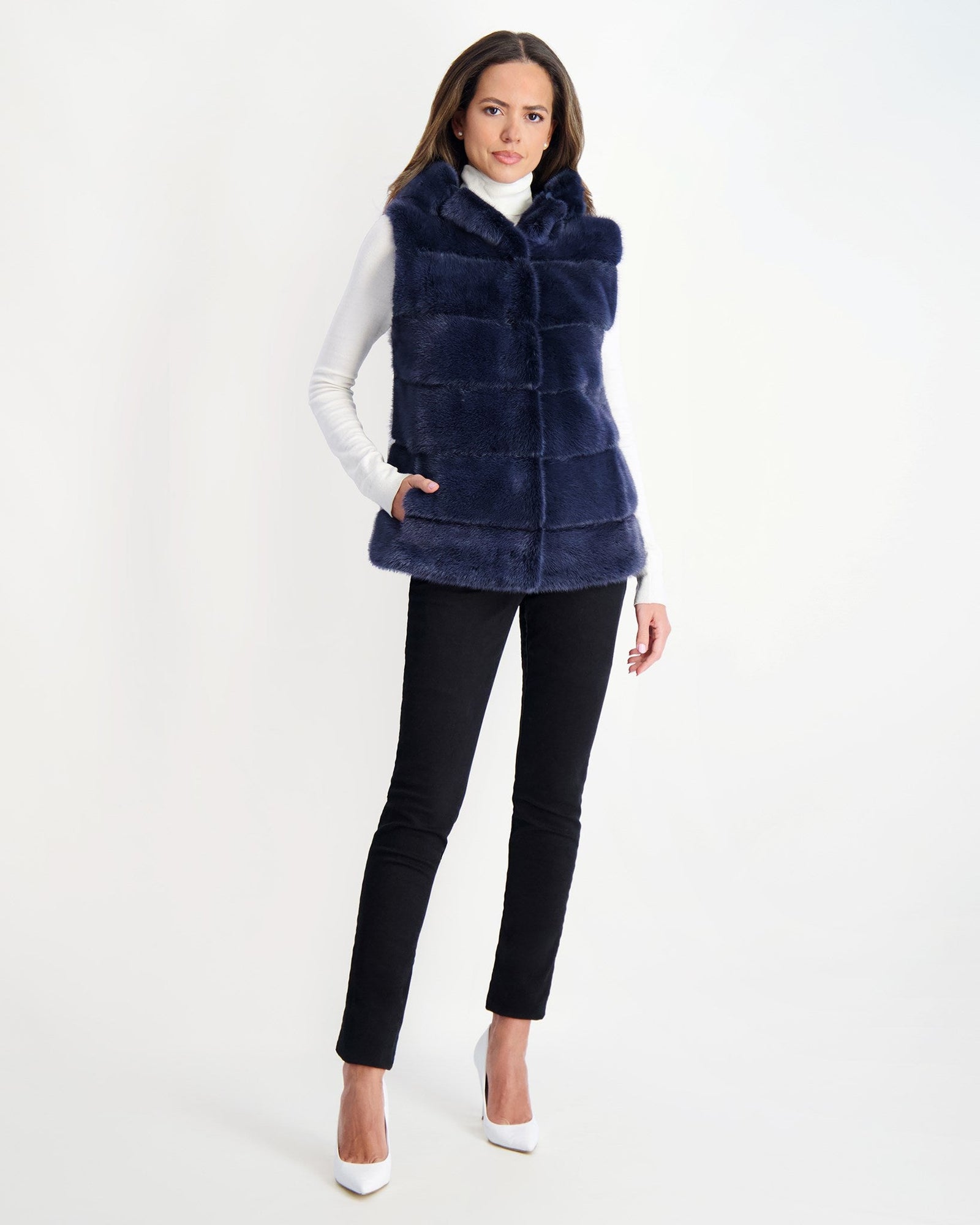 Mink Vest | Women | Blue Jean