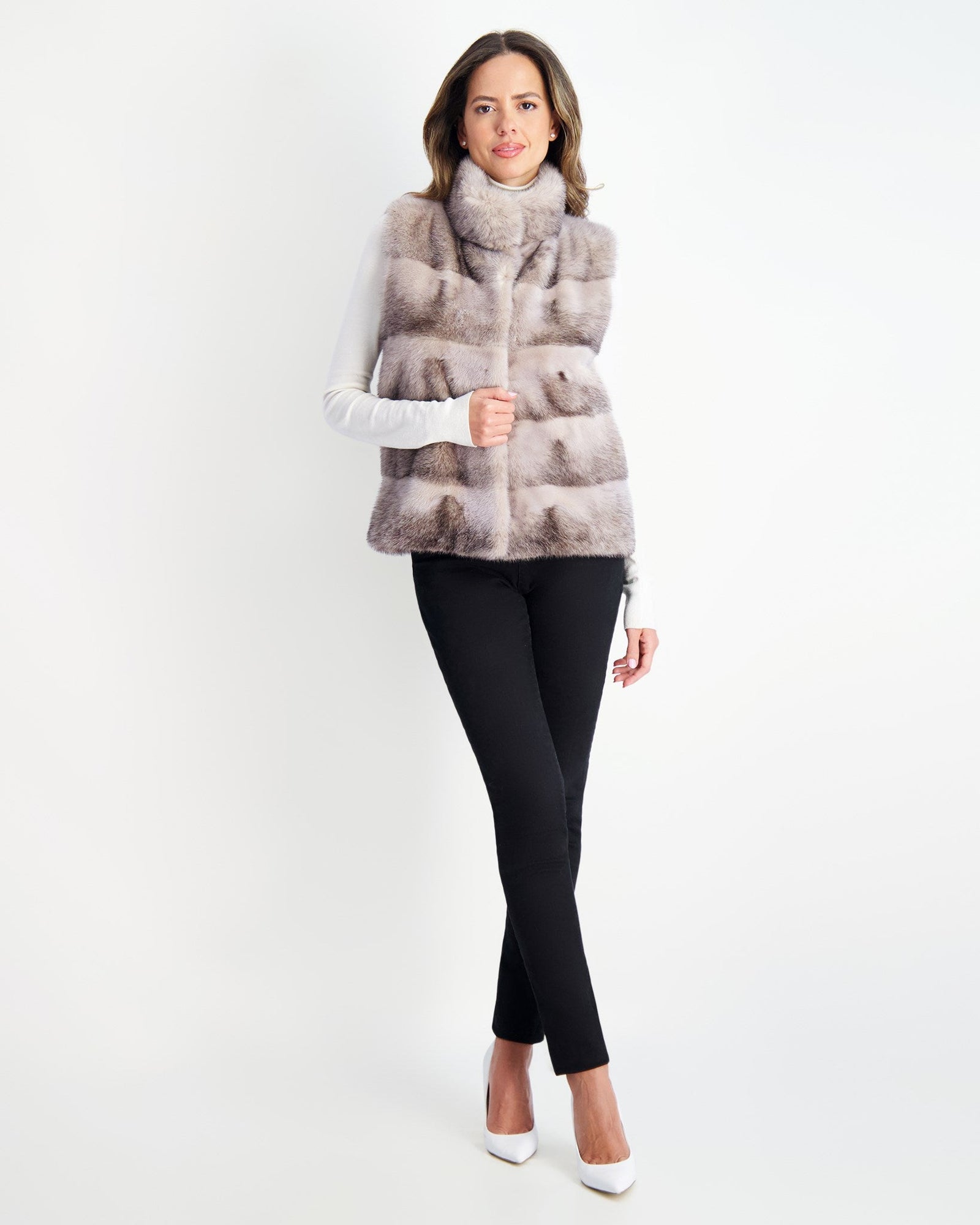 Mink Vest | Women | Beige Cross