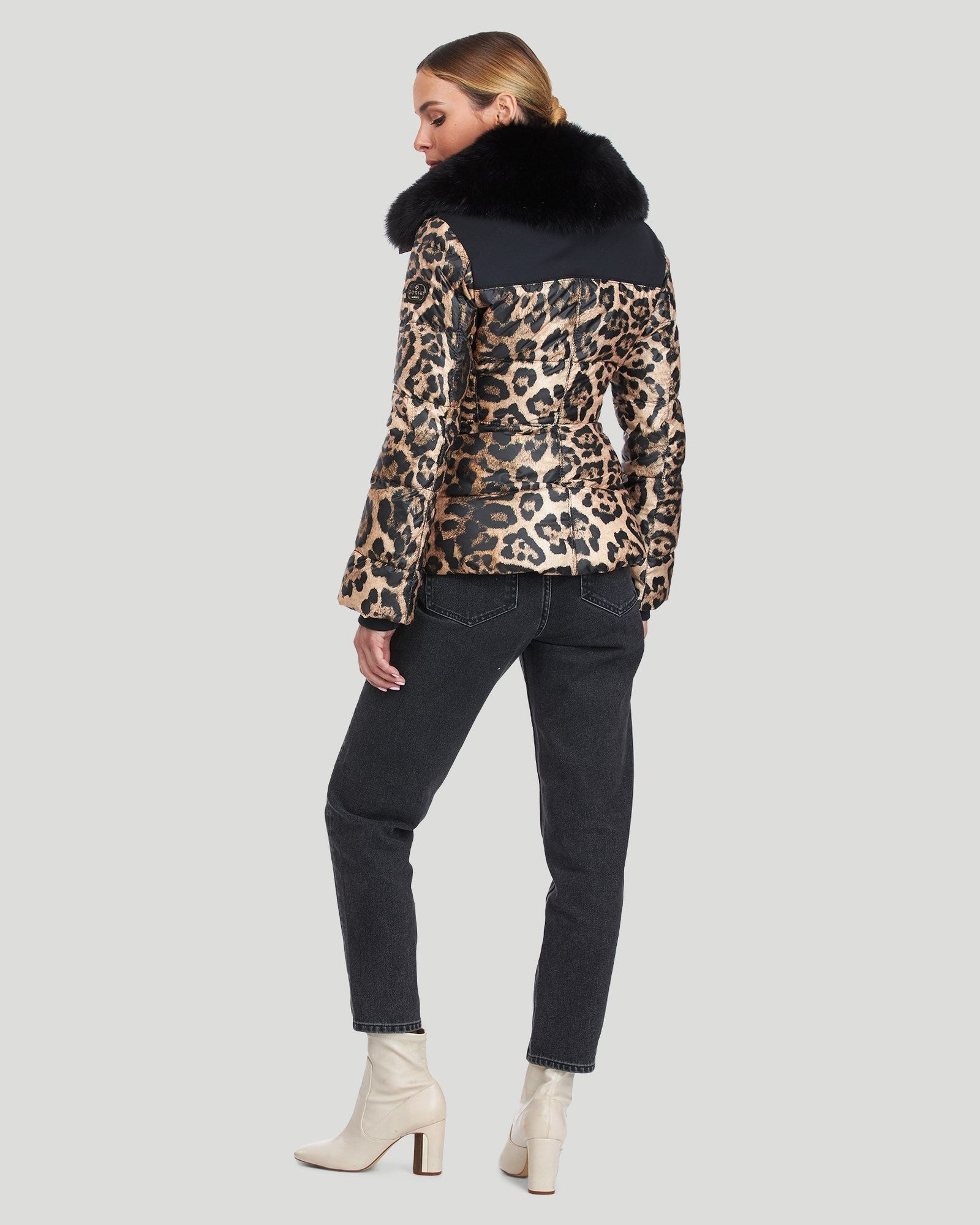 ed Après-Ski Jacket With Fox Fur Collar | Women | Leopard Print