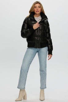 Quilted Leather Jacket With Detachable Sleeves | Women | Black