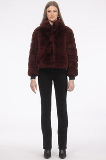 Reversible Merinillo Shearling Lamb Jacket With Cropped Sleeves | Women | Wine x Wine