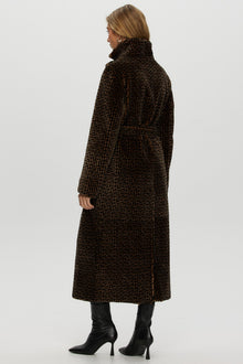 Reversible Merino Shearling Lamb Coat | Women | Brown x Black Print