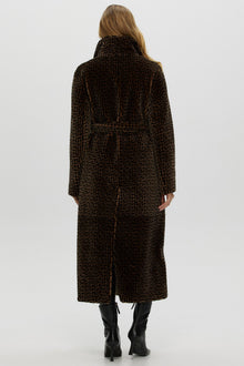 Reversible Merino Shearling Lamb Coat | Women | Brown x Black Print