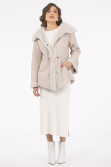 Reversible Merino Shearling Lamb Jacket, Hood | Women | Cream x Cream