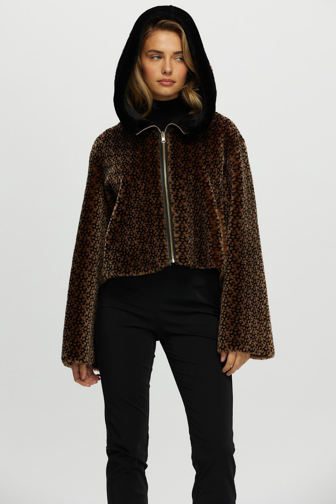 Reversible Merino Shearling Lamb Jacket | Women | Brown x Black Insignia