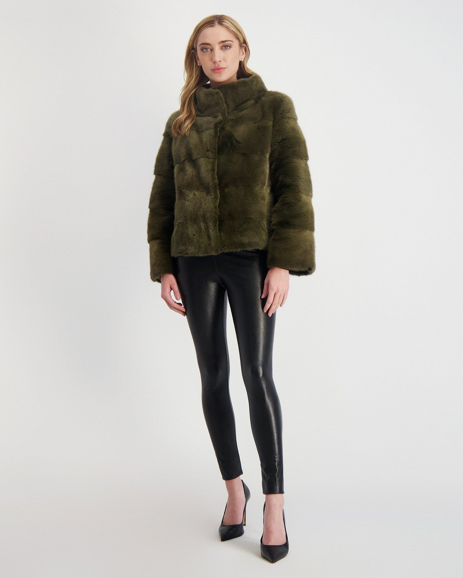 Reversible Mink Jacket | Women | Khaki (V1)