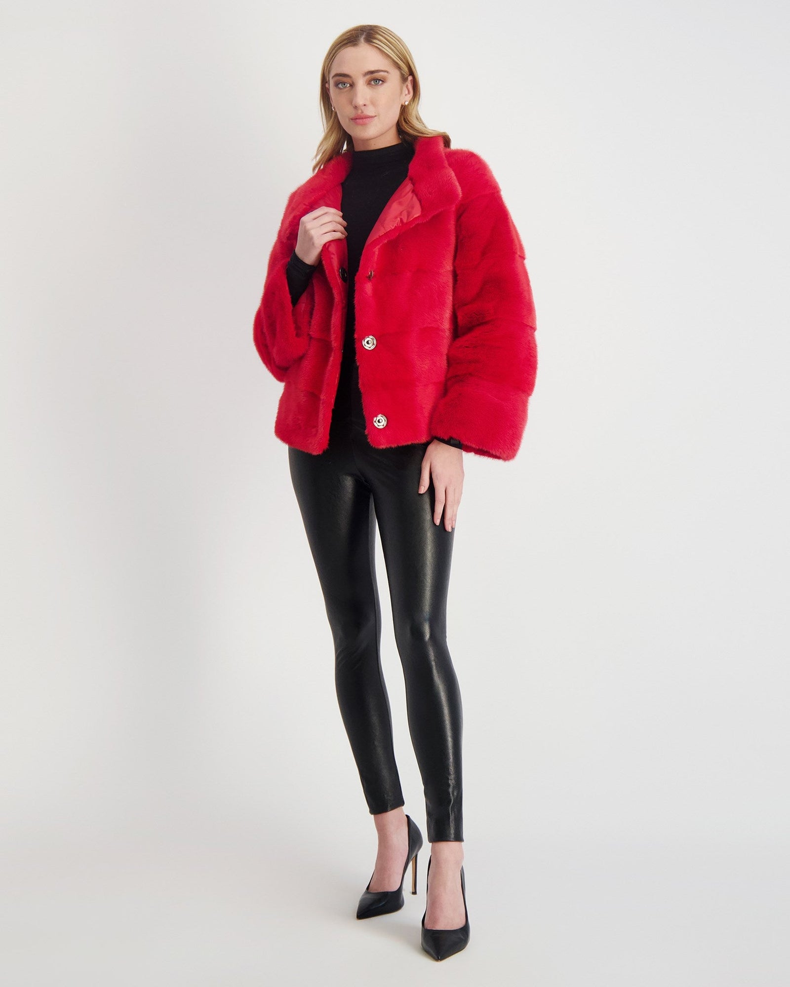 Reversible Mink Jacket | Women | Royal Red