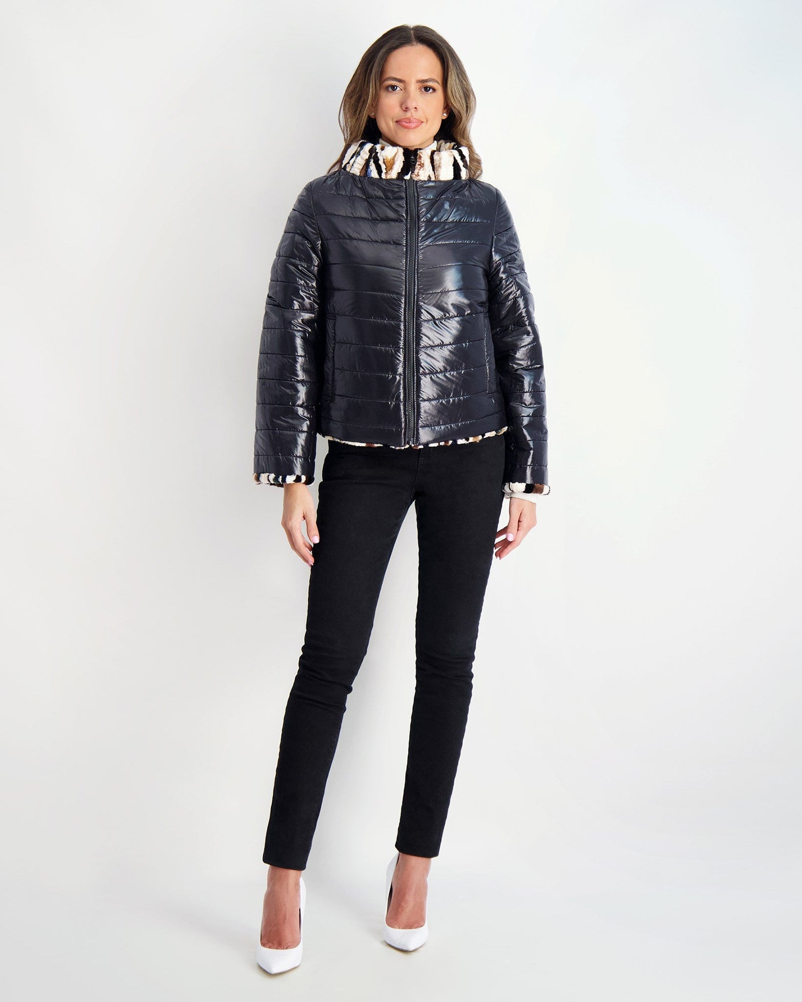 Reversible Mink Sections Jacket | Women | Multi