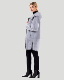 Reversible Select Shearling Lamb Parka With Wool And Cashmere Detailing | Women | Periwinkle x Periwinkle