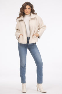 Reversible Shearling Lamb Jacket | Women | Beige x Beige