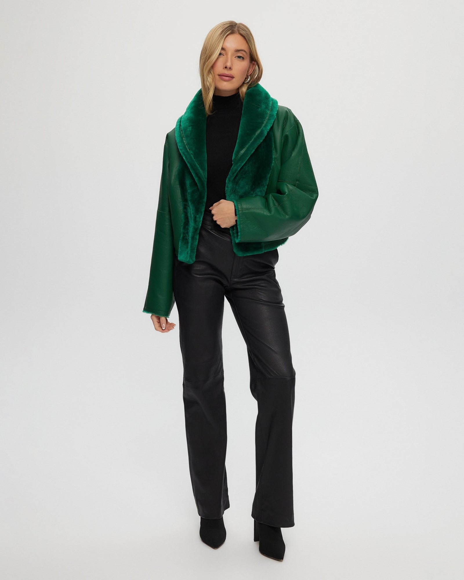 Reversible Shearling Lamb Jacket | Women | Green