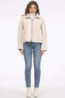 Reversible Shearling Lamb Jacket | Women | Beige x Beige