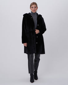 Reversible Shearling Lamb Parka | Women | Black