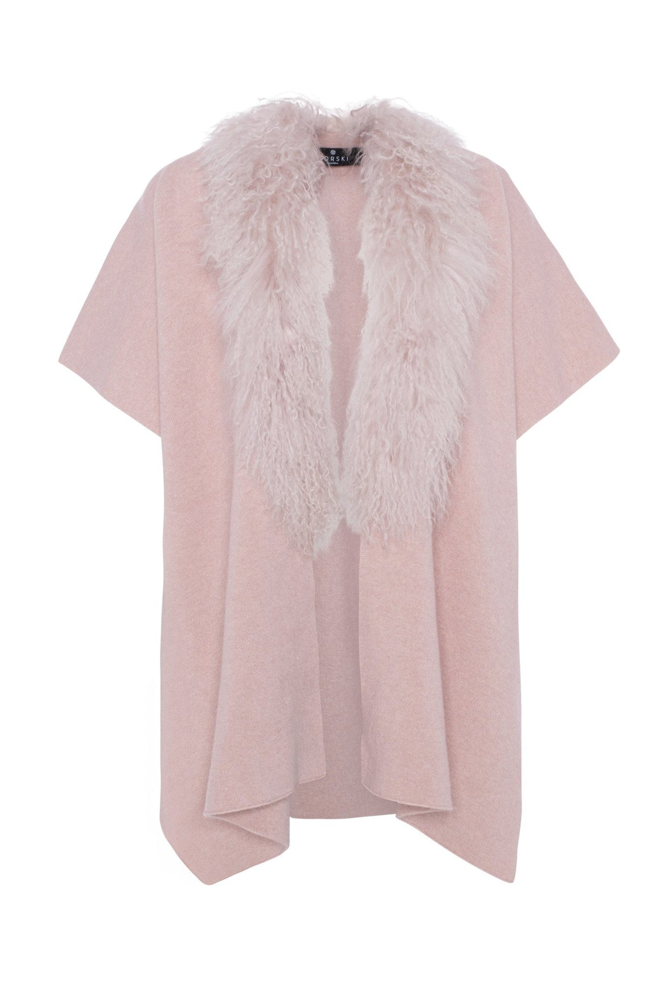 Select Cashmere And Merino Wool Blend Cape With Select Mongolian Lamb Trim | Women | Pink