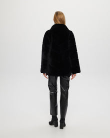 Select Shearling Lamb Chevron Jacket | Women | Black