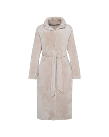 Select Shearling Lamb Coat, Belt | Women | Beige