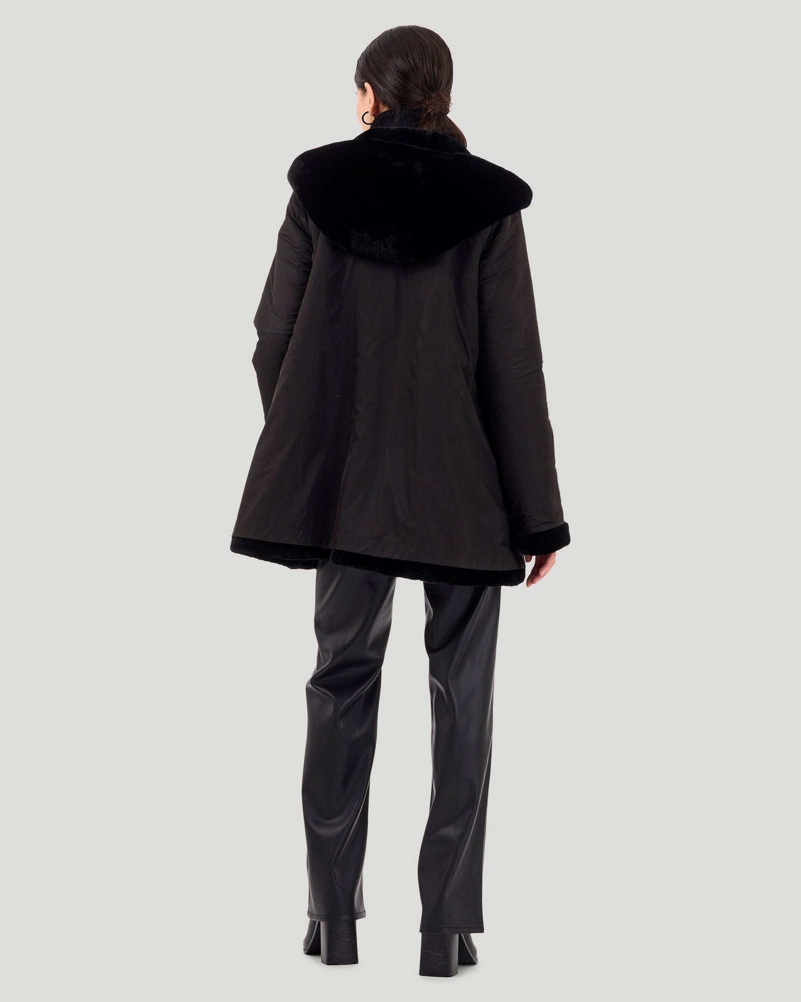 Select Shearling Lamb Jacket Reversible To Poly-Taffeta | Women | Black x Black