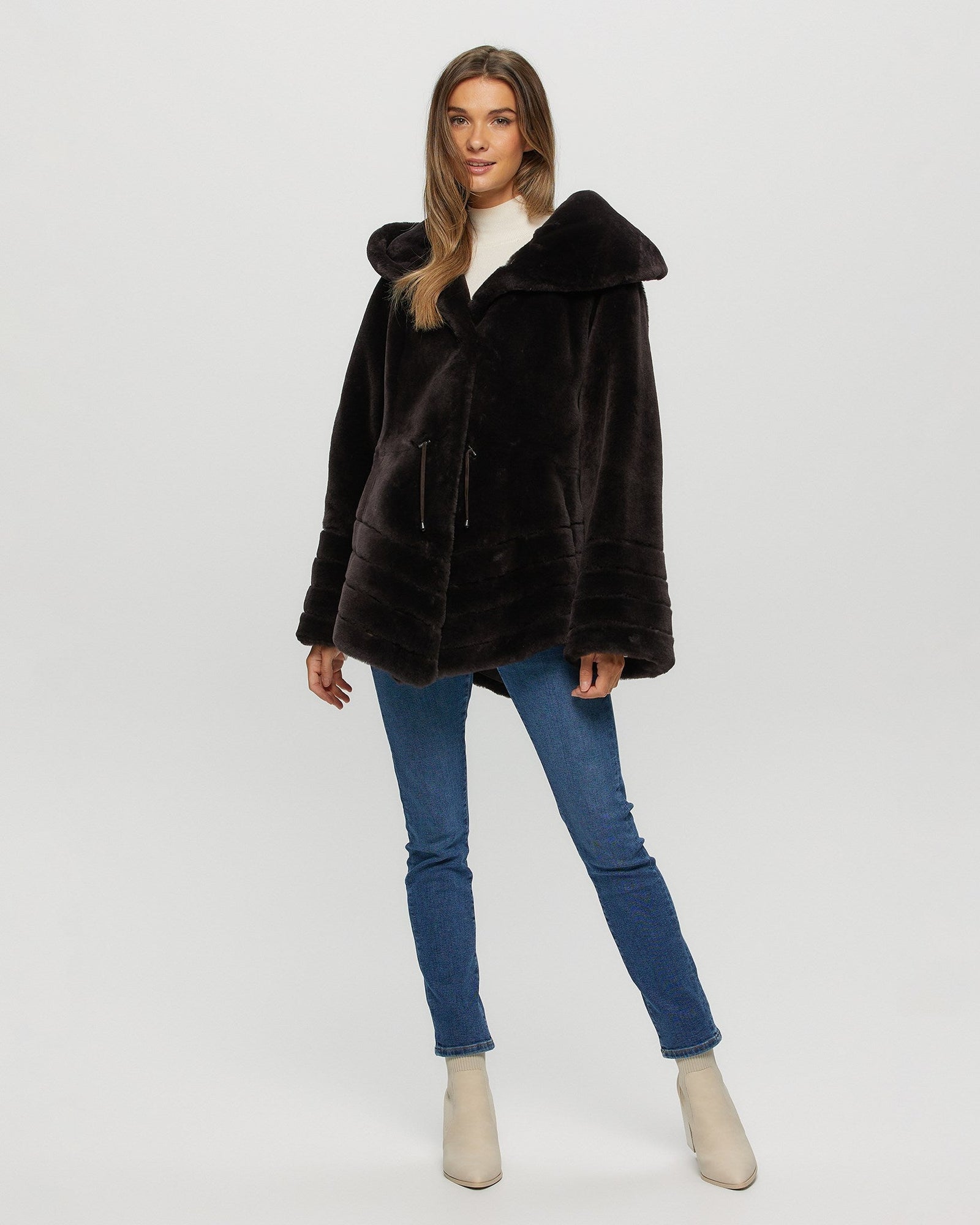 Select Shearling Lamb Jacket Reversible To Taffeta | Women | Brown x Black