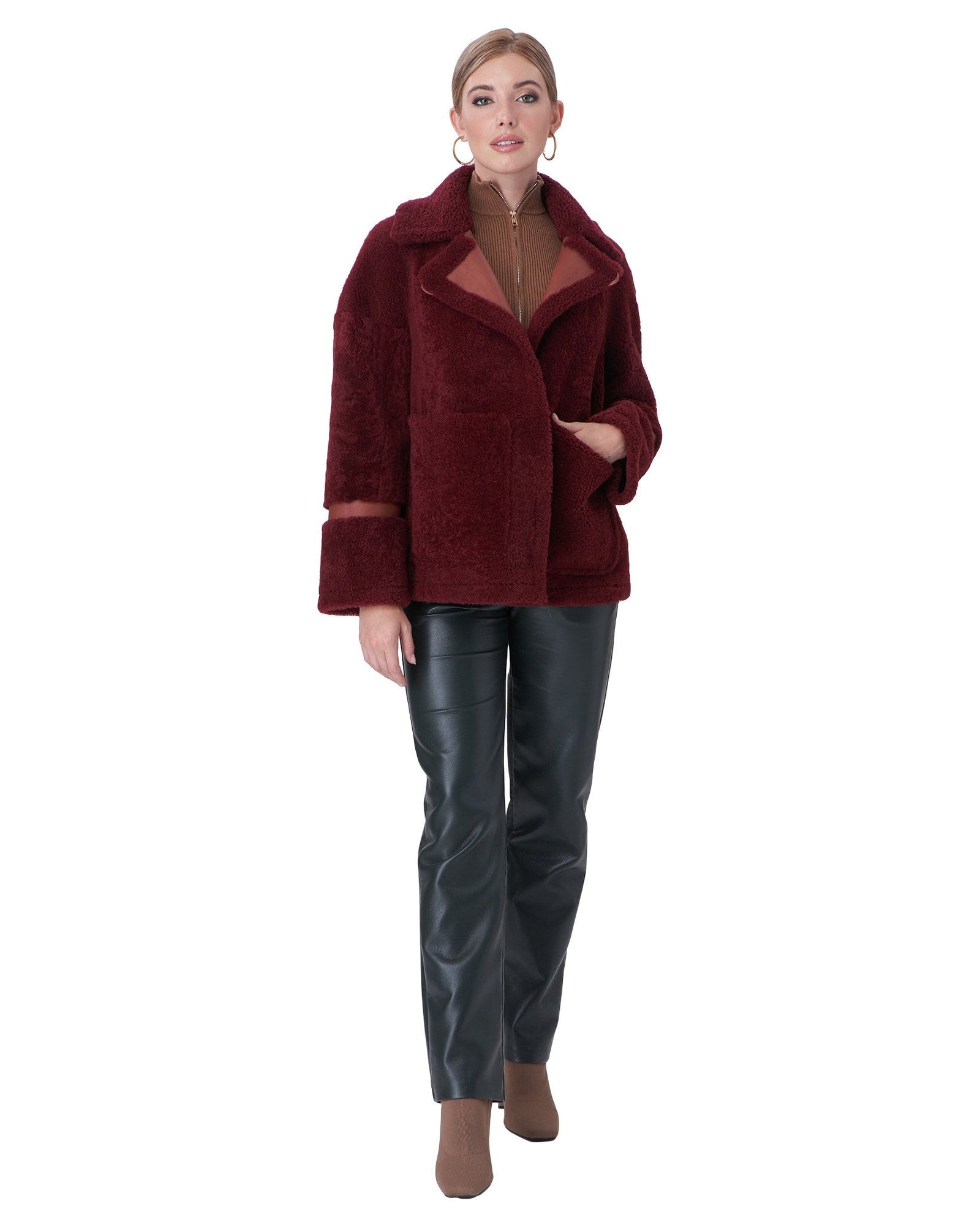 Select Shearling Lamb Reversible Jacket | Women | Rust