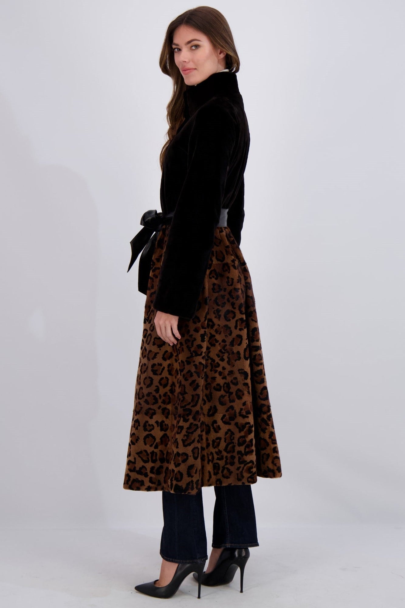 Sheared Mink Coat | Women | Brown Animal Print